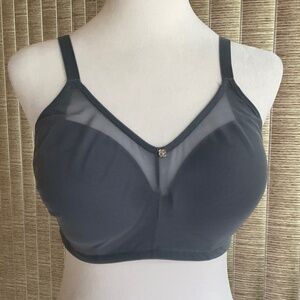 Breezies Mesh Illusions Contour Bra No Underwire 34DD Slate Blue